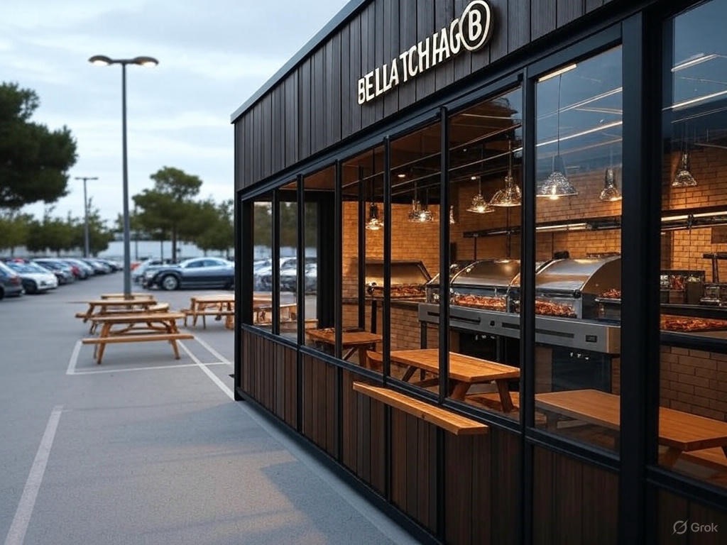 Container Bella Tchağ parking - Vue latérale